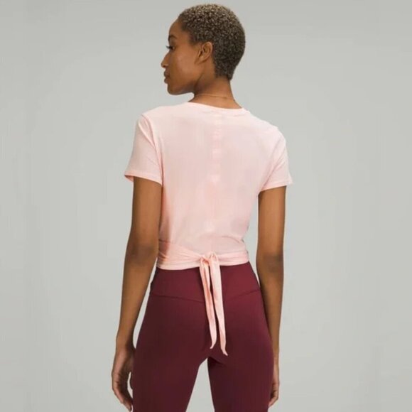 Lululemon Time To Restore Short Sleeve Shirt Pink Mist size 6 - Picture 2 of 7